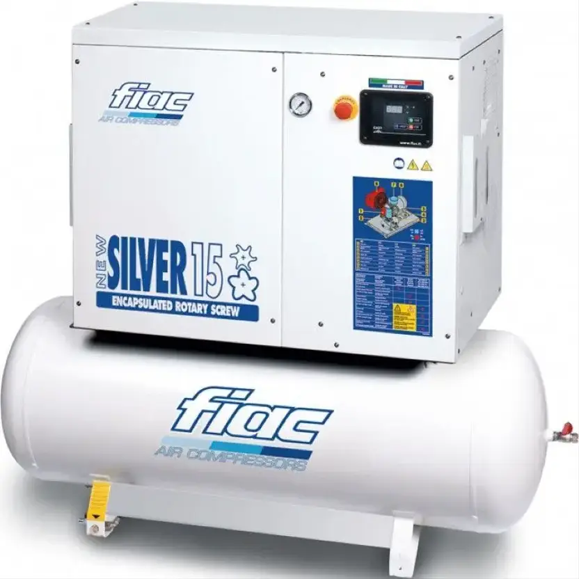 FIAC New Silver 15 / 500 Silent 11 kW 1430 L / min Elektrische Schroefcompressor met ketel