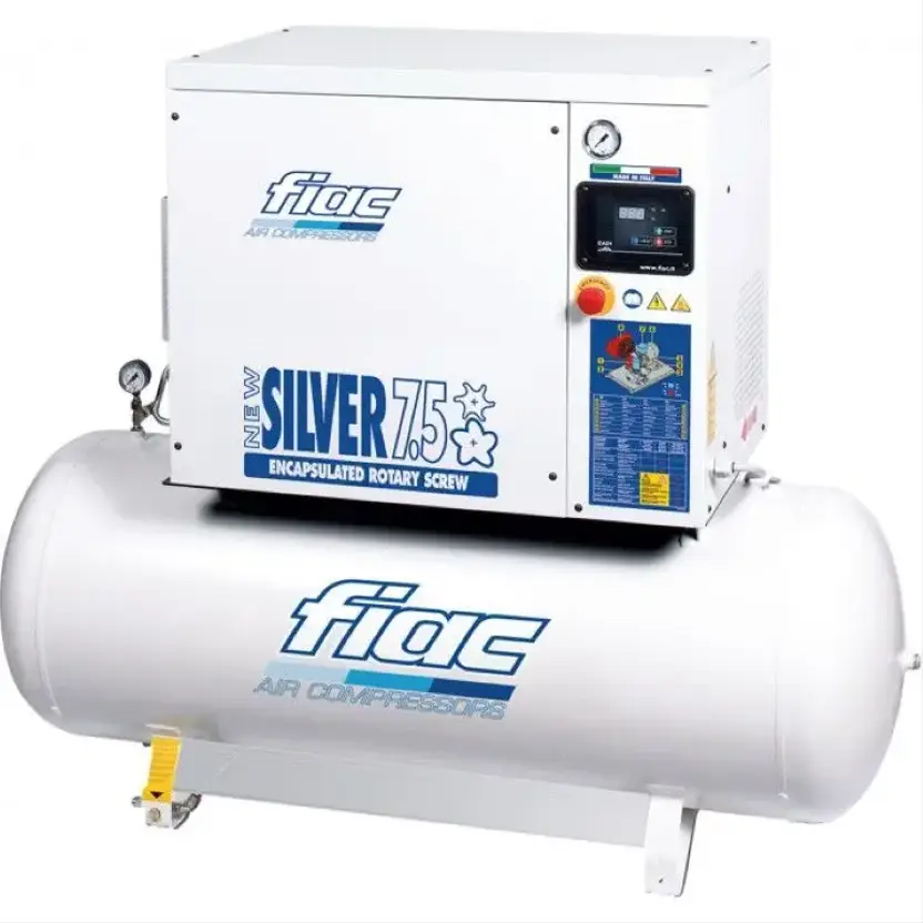 FIAC New Silver 7.5 / 300 Silent 5.5 kW 720 L / min 10 Bar Elektrische schroefcompressor met ketel
