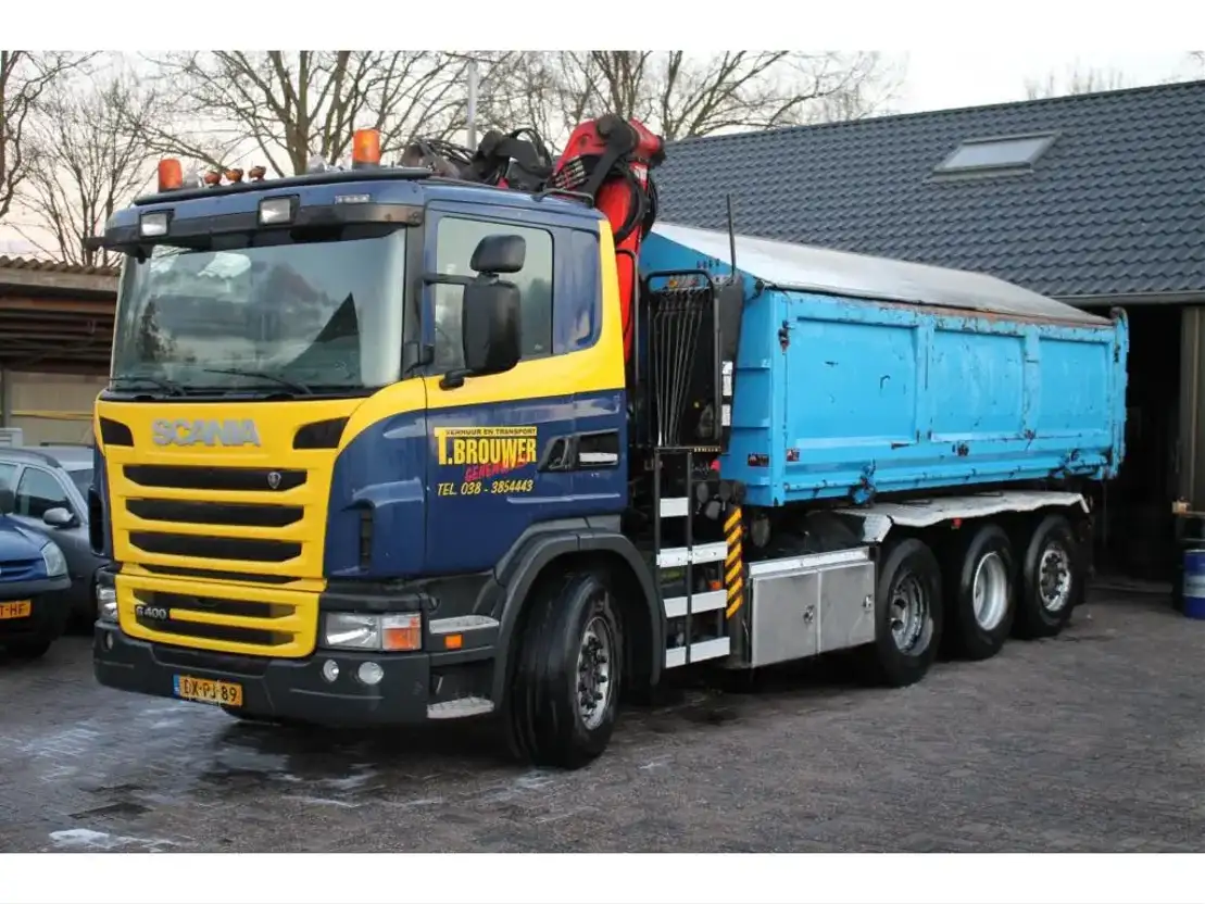 containersysteem vrachtwagen Scania G400 8X4 PALFINGER Q150 Z 2010