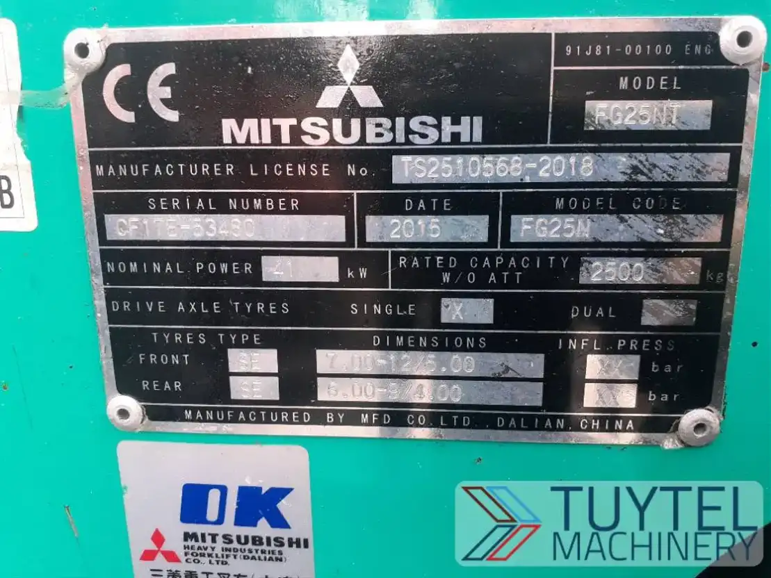 Mitsubishi Fg25n Heftruck Forklift Lpg Lng Stapler Vorkheftruck Trucksnl