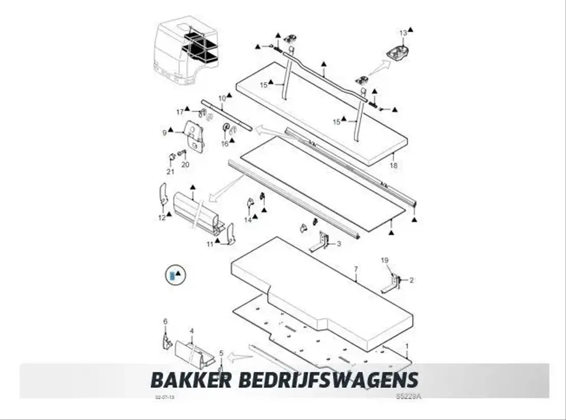 DAF 2204197 - Bovenschap bedoeld voor bagage plus toebehoren