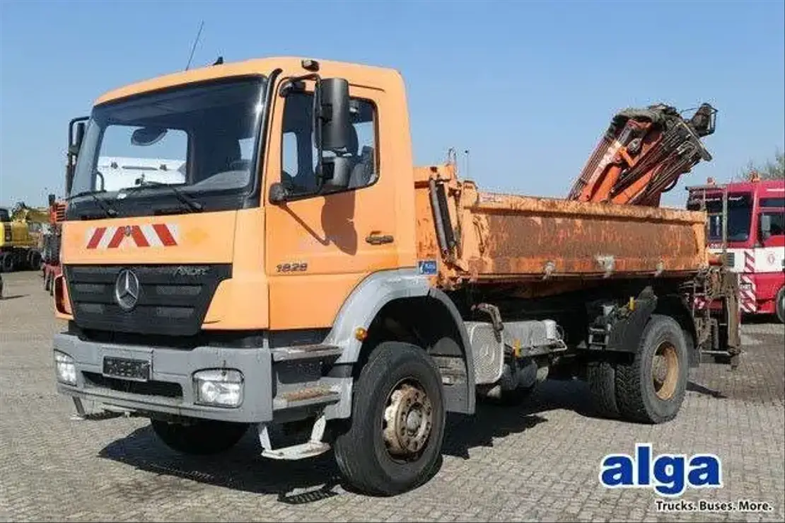 Mercedes-Benz Axor 1828 4x2, Kran Terex/Atlas, Greifer,3. Sitz