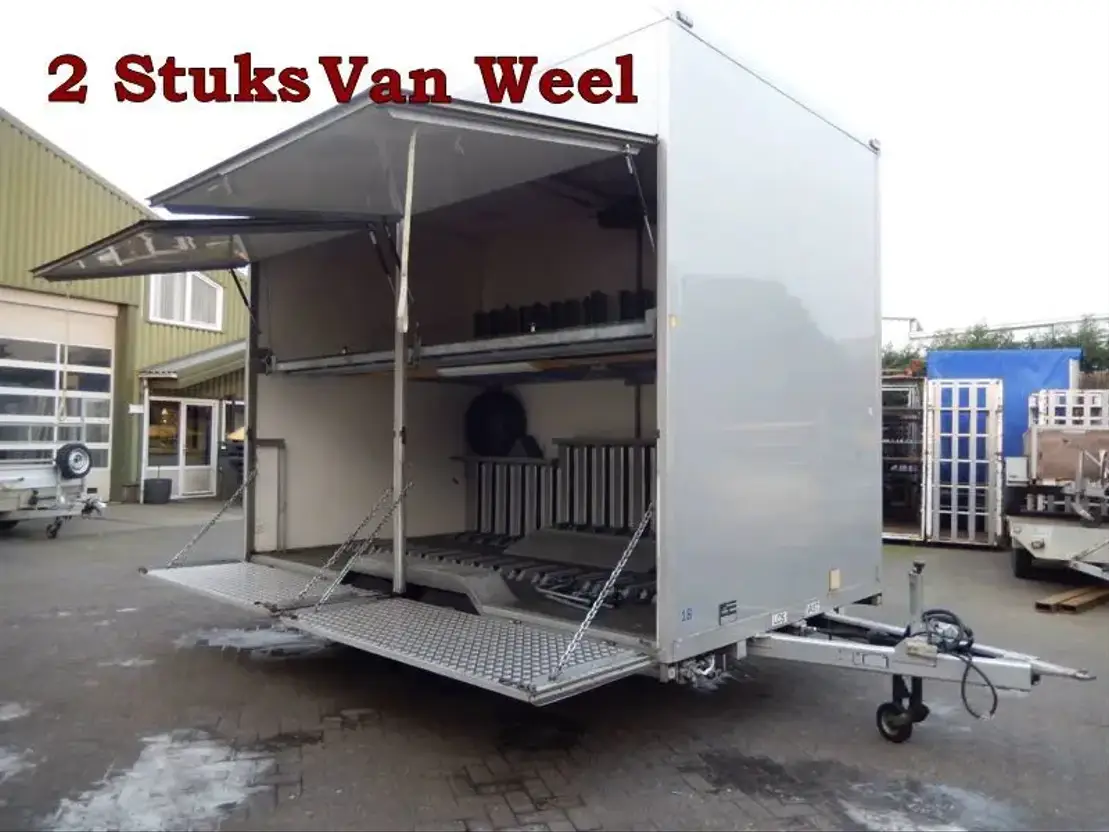 Van Weel VW3500 2 As Wipkar - Tandem as Aanhangwagen Gesloten - Fietsen Aanhangwagens 35-WD-TL 10-WD-VV 2 Stuks