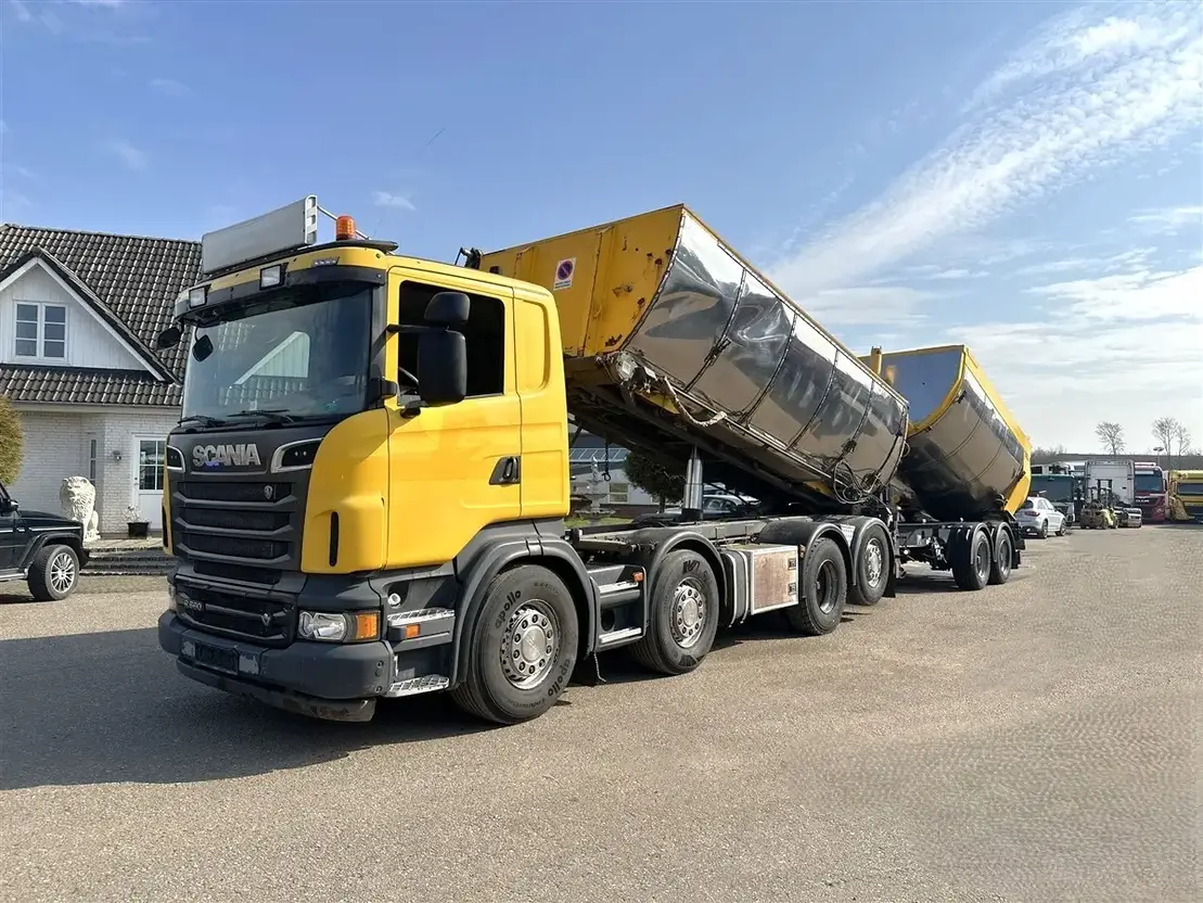 Scania R560 V8 8x2 Hejs Asfaltkasse + Asfalt kærre